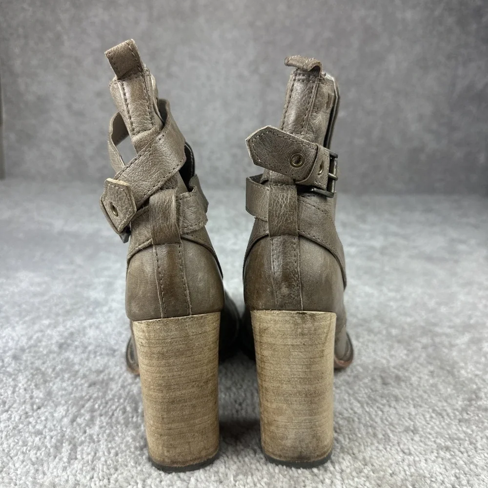 Free‎ People Heirloom Distressed Beige Tan Leather Boots Size 40 - US 9/9.5